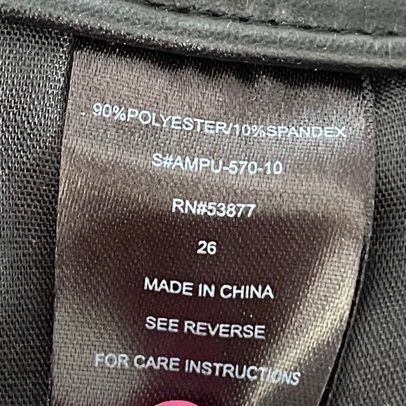 Ashley Mason Juniors Rachel Raw Hem Faux Leather Slim Straight Pants Size 26 - Picture 9 of 10